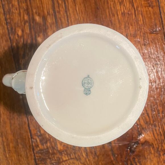 Vintage Ivory, Gold Trim, Porcelain Tall Creamer / Pitcher, Diamond Textured - Picture 6 of 13